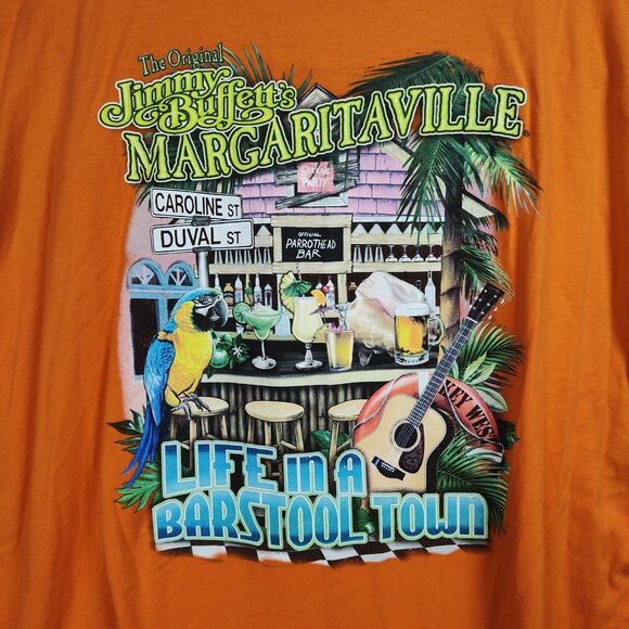 Jimmy Buffet's Margaritaville Key West T-Shirt Men's 3X Orange Graphic Print - Picture 4 of 9